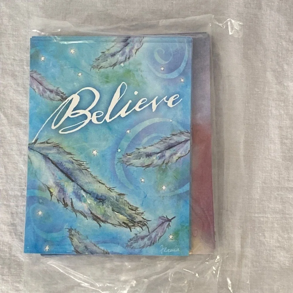 ENCOURAGEMENT 6/pk Leanin Tree Greeting Cards BELIEVE Flavida Weedn VTG